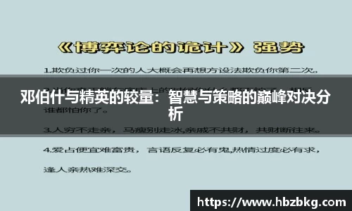 邓伯什与精英的较量：智慧与策略的巅峰对决分析